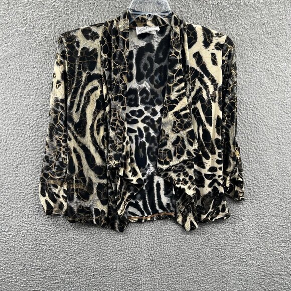 Statement Animal Print Cardigan Small Cocktail Party Mob Wife Evening Glam Layer - Picture 1 of 8